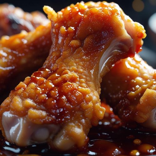 Crispy pork knuckles with sweet and spicy vinegar sauce.