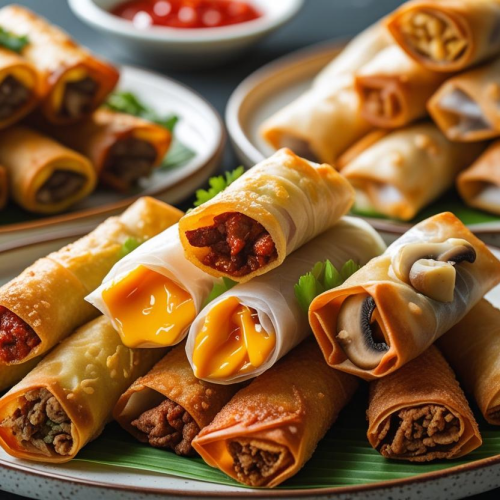 DC Spring Rolls – P270
Cheesy Pork, Spicy Beef, or Mushroom options.