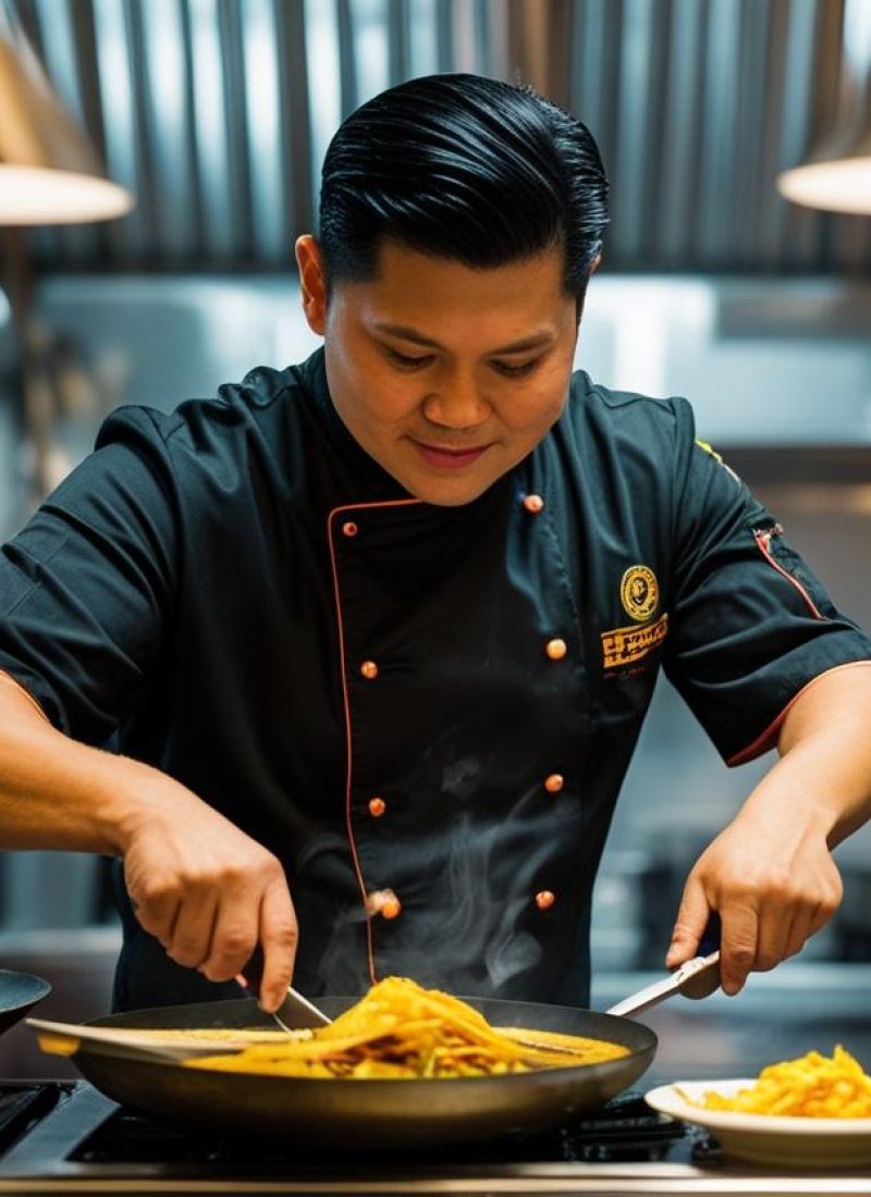 from up in air picture of filipino cooking chef