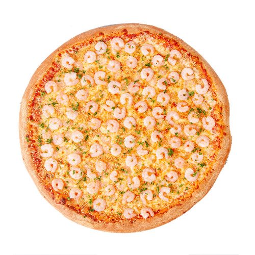 shrimp and garlic pizza Pizza with shrimp, garlic roasted in olive oil, pesto sauce, and mozzarella.